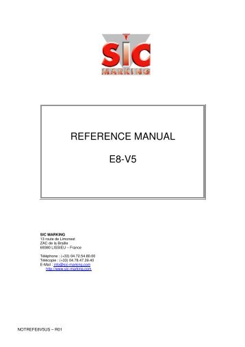 REFERENCE MANUAL E8-V5 - SIC-Venim s.r.o.