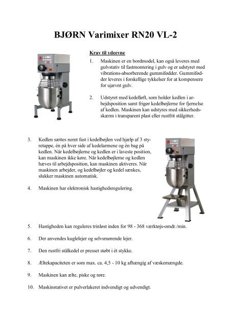 BEAR Varimixer RN20 - H.W Larsen