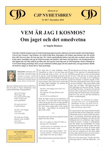 VEM ÄR JAG I KOSMOS? Om jaget och det omedvetna