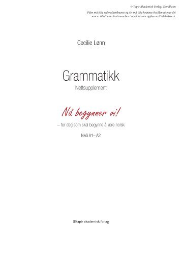 Grammatikk - Norsk for deg!