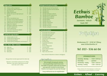 Download de complete prijslijst - Eethuis Bamboe, Bredaseweg 137 ...