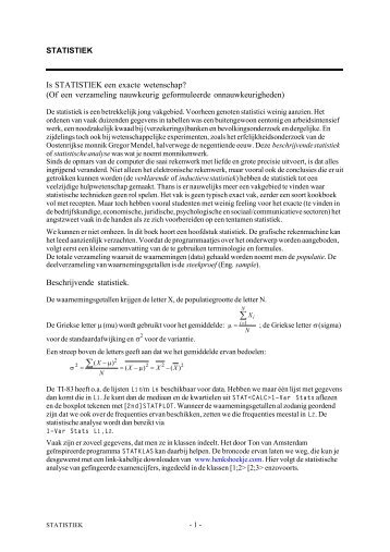 statistiek - Henks hoekje