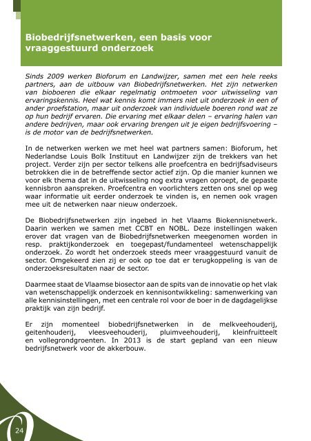 De Biologische landbouw in Vlaanderen - NOBL