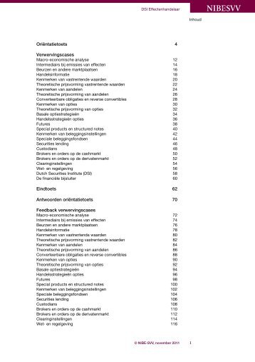 en werkboek DSI Effectenhandelaar - NIBE SVV