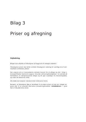 Bilag 3 Priser og afregning - Gladsaxe Kommune