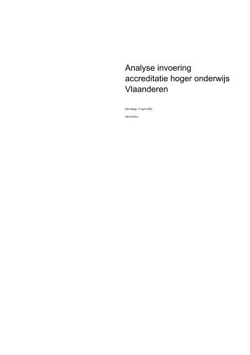 Analyse invoering accreditatie NL-VL - NVAO