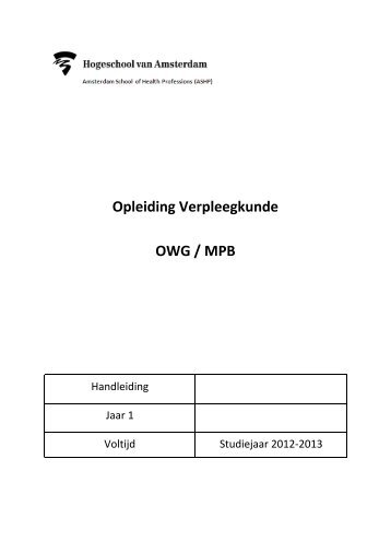 Opleiding Verpleegkunde OWG / MPB