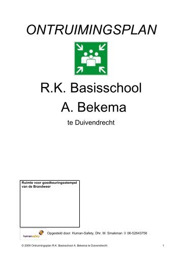 ONTRUIMINGSPLAN R.K. Basisschool A. Bekema - A.Bekemaschool