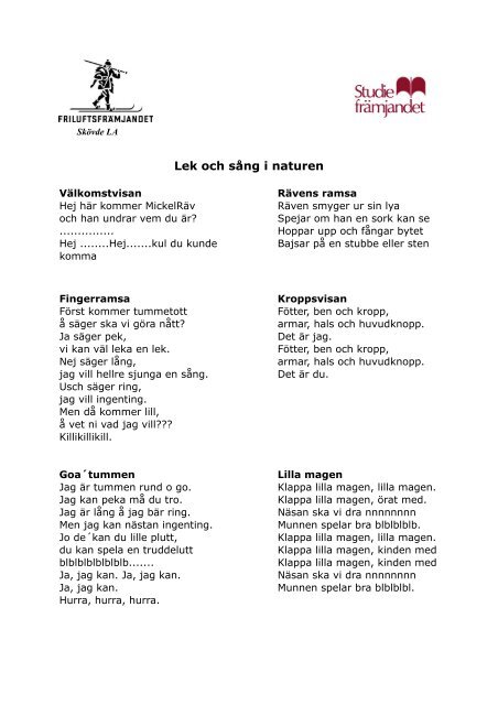 Lek och sång i naturen