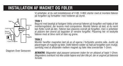 BRUGSANVISNING TIL CYKEL COMPUTER DANSK - Vetta