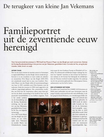 Familieportret uit de zeventiende eeuw herenigd - Tento.be