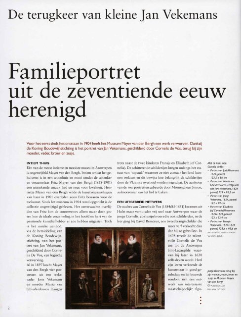 Familieportret uit de zeventiende eeuw herenigd - Tento.be