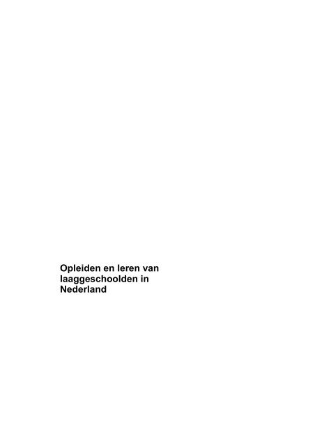 Opleiden en leren van laaggeschoolden in Nederland - website ...