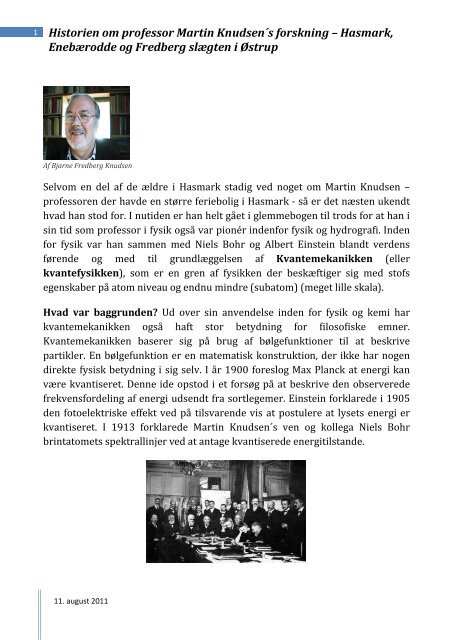 Historien om professor Martin Knudsen´s forskning ... - Nordfynsk.dk