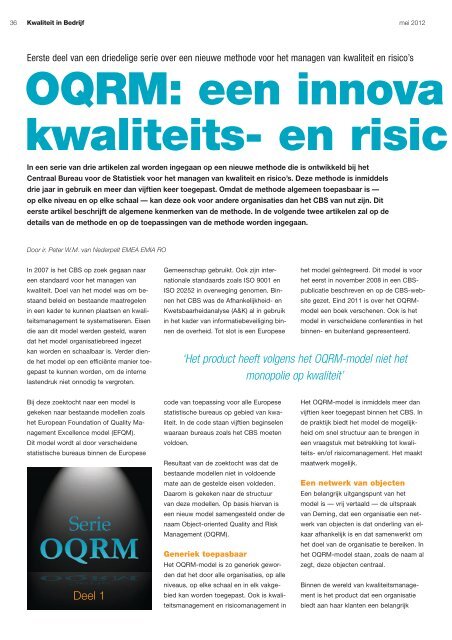 artikel 1 OQRM-model - Gert Jan Schop