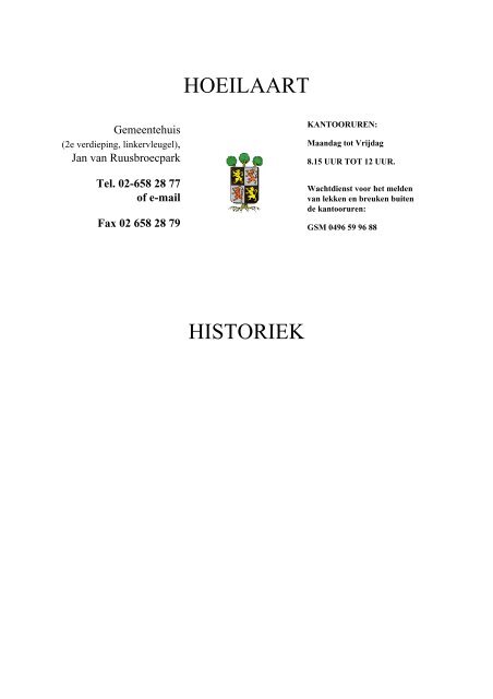 HOEILAART HISTORIEK - ISWa