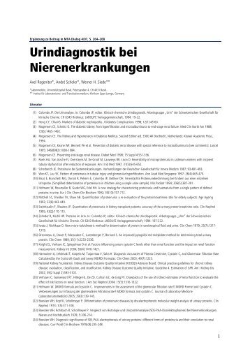 Urindiagnostik bei Nierenerkrankungen