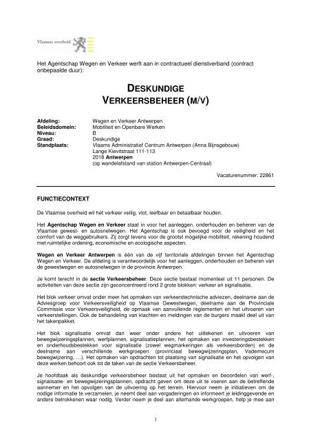 functieomschrijving - pdf - Jobpunt Vlaanderen