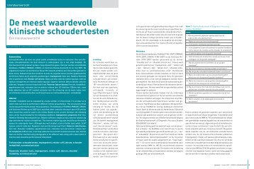 De meest waardevolle klinische schoudertesten - WVVK