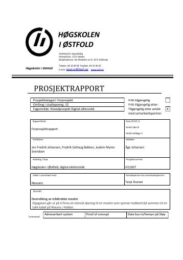 Forprosjektrapport - Høgskolen i Østfold