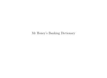 Mr Honey's Banking Dictionary - iTeX translation reports