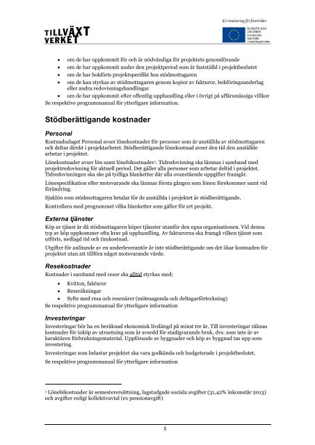 Information till svenska stödmottagare i ETS - Tillväxtverket