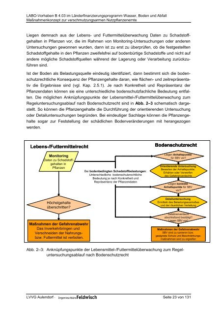 Maßnahmenkonzept zur verschmutzungsarmen Nutzpflanzenernte