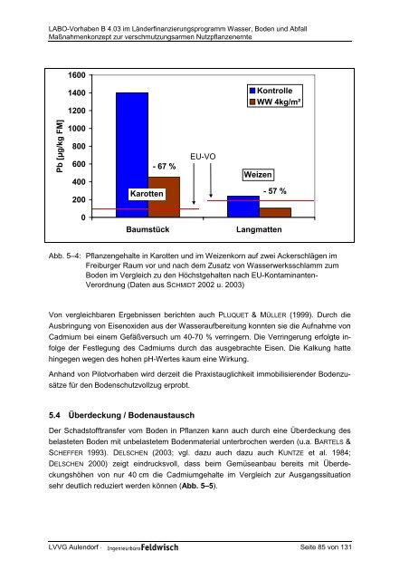 Maßnahmenkonzept zur verschmutzungsarmen Nutzpflanzenernte