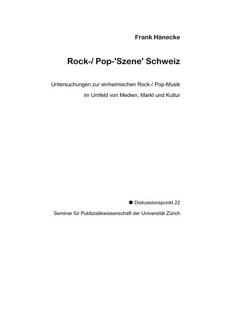 2. Rock-/Pop-Szene Schweiz - Swiss Music News