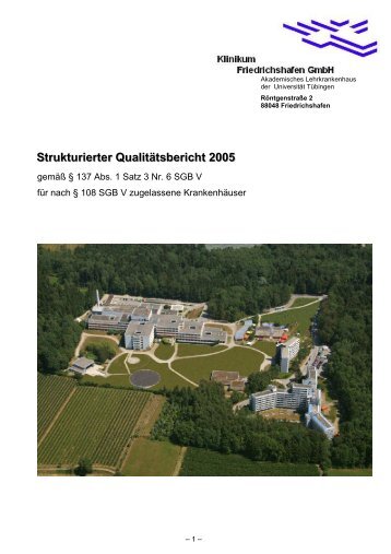 Qualitätsbericht 2005 - Klinikum Friedrichshafen GmbH