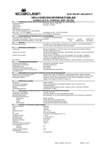 VIB / Veiligheidsinformatieblad - MF Safe & Clean