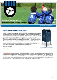 Beste Nieuwsbrief lezers, - Voetbalvereniging Bergambacht