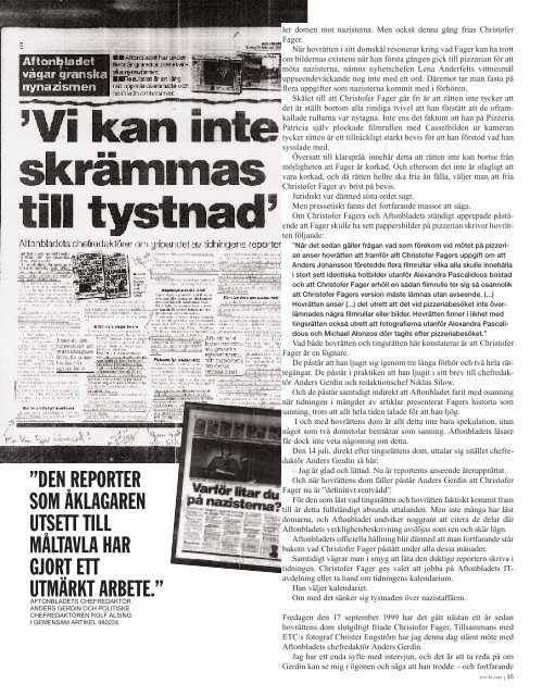 Aftonbladets förlorade heder - Dan Josefsson