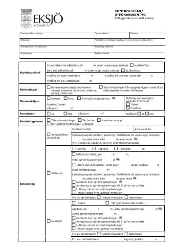 Blankett kontrollplan - Eksjö kommun
