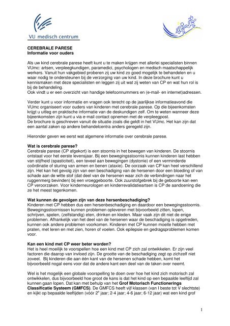 Informatiebrochure van het VU medisch centrum - Bosk