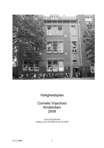 Veiligheidsplan Cornelis Vrijschool Amsterdam 2008