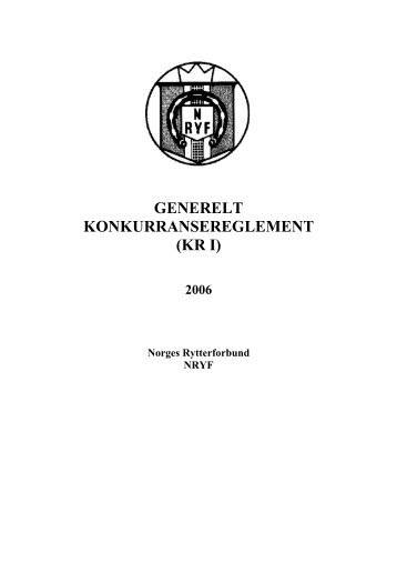 Konkurransereglement generelt - Norges Fjordhestlag