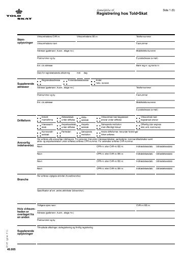 Registrering hos Told•Skat