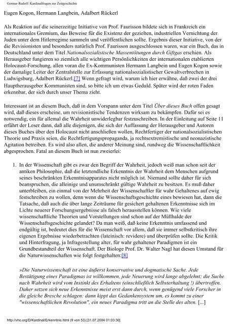 Germar Rudolf: Kardinalfragen zur Zeitgeschichte ...