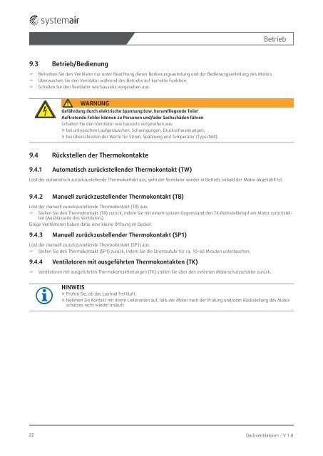 Dachventilatoren - Systemair