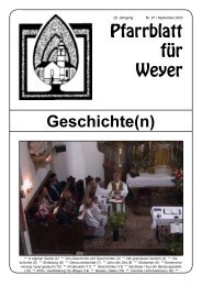 Pfarrblatt für Weyer Geschichte(n) - Pfarre-Weyer.com - Diözese Linz