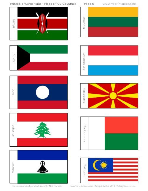 Printable World Flags - Mr Printables