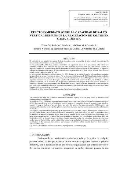 EFECTO INMEDIATO SOBRE LA CAPACIDAD DE SALTO - Dialnet