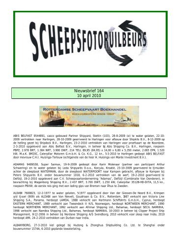 Nieuwsbrief 164 10 april 2010 - World Ship Society - Rotterdam ...