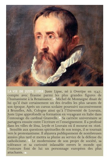 la vie de juste lipse - Koninklijke Bibliotheek van België