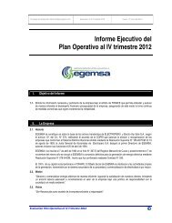 Informe Ejecutivo del Plan Operativo al IV trimestre 2012 - EGEMSA