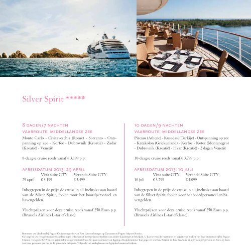 CRUISES APRIL - NOVEMBER 2013 - Pegase