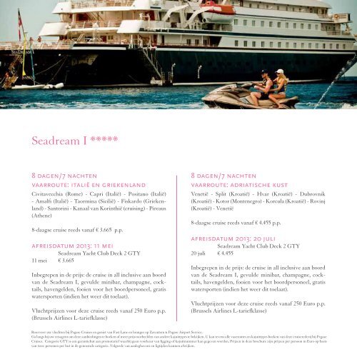 CRUISES APRIL - NOVEMBER 2013 - Pegase