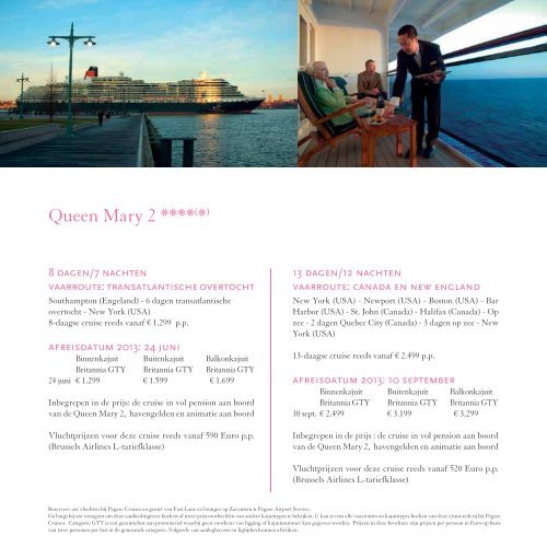 CRUISES APRIL - NOVEMBER 2013 - Pegase