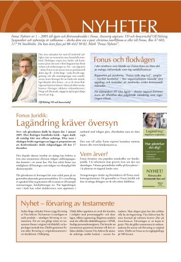 Fonus Nyhetsbrev 1-05